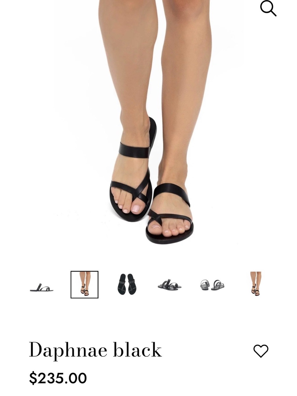 Ancient Greek Sandals Daphnae Black Leather Sandals 42 - NEW